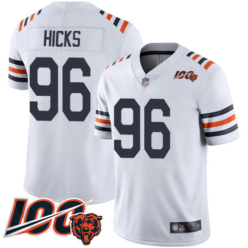 Chicago Bears Limited White Men Akiem Hicks Jersey NFL Football #96 100th Season->youth nfl jersey->Youth Jersey